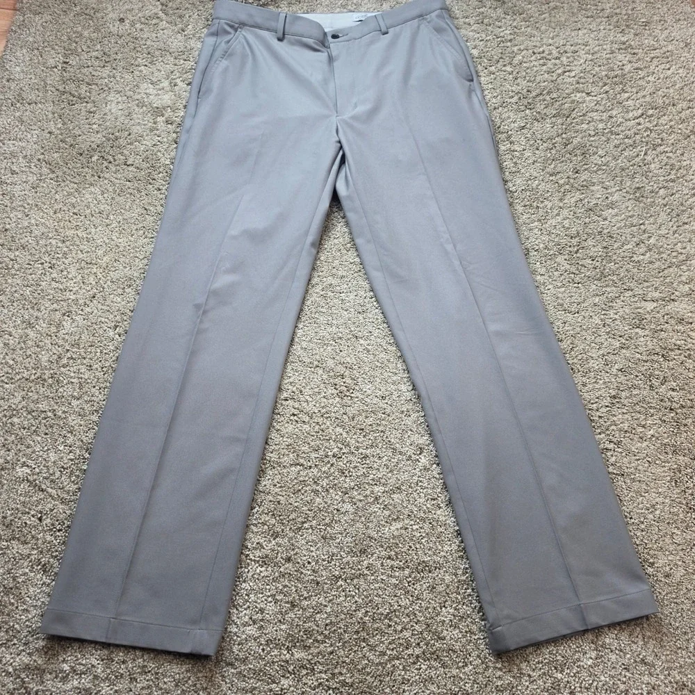 Greg Norman Golf Pants Mens 34x32 Grey Straight Flat Front Athletic Workwear